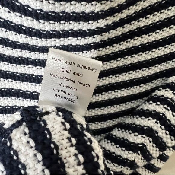 Tart Women’s Sleeveless Navy & White Stripe Peplum Sweater Tank Size Small - Picture 7 of 7